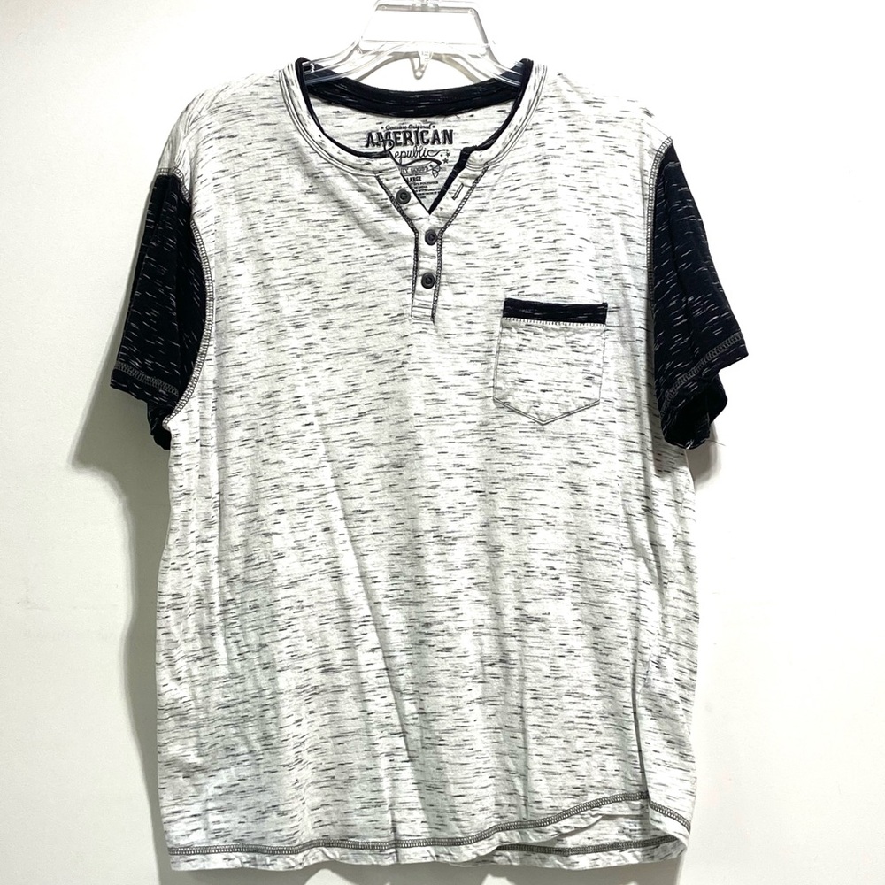 American Republic Black and White Short Sleeve Tee